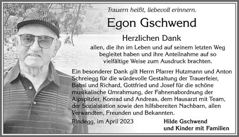 Traueranzeigen Von Egon Gschwend Augsburger Allgemeine Zeitung