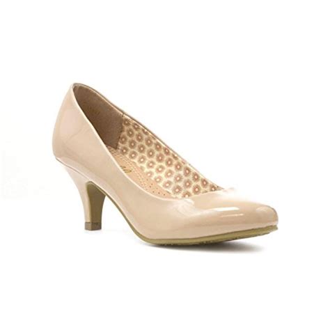 Lilley Womens Patent Court Shoe In Nude