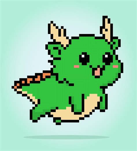 Pixel 8 Bit Dragon Flying Vector Illustrations For Game Assets And Logos