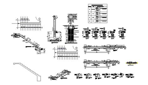 Construction And Structure Drawing Of Staircase In Dwg File Cadbull