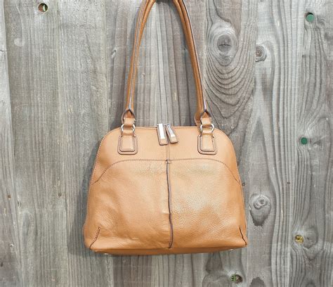 Tignanello Caramel Brown Leather Tote Shoulder Bag Leather Satchel