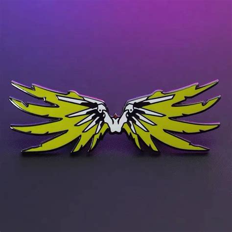 overwatch mercy wings emblemed pin badge anime keycaps