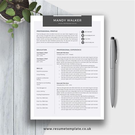 Uk cv tips and rules: Modern CV Template for 2020, Simple Resume, Fully Editable ...