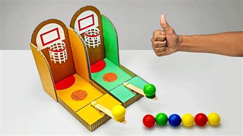 Diy Multiplayer Basketball Arcade Game From Cardboard Youtube Diy