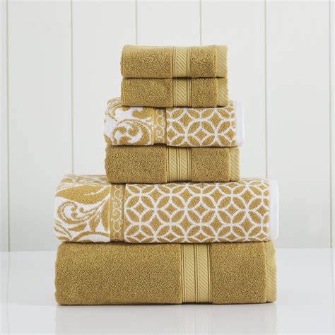 Pacific Coast Textiles Trefoil Filigree 6 Piece Cotton Bath Towel Set