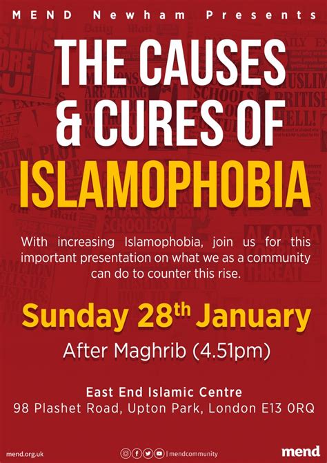 Newham Mend Presents Islamophobia Causes And Cures Muslim Engagement