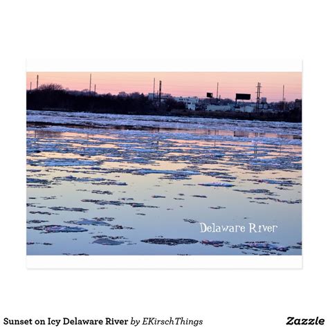 Sunset On Icy Delaware River Postcard Postcard Poster Prints Poster