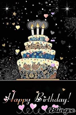 Easily add your photos, music and text then share. Happy Birthday! Hearts, candles, Blingee | Birthday, Happy birthday, Birthday animated gif