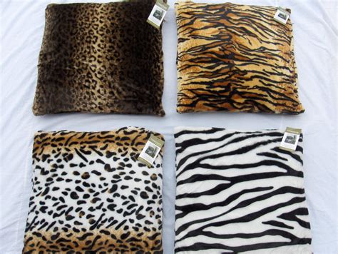 New Cushion Covers Animal Print Faux Fur Tiger Leopard Jaguar Zebra