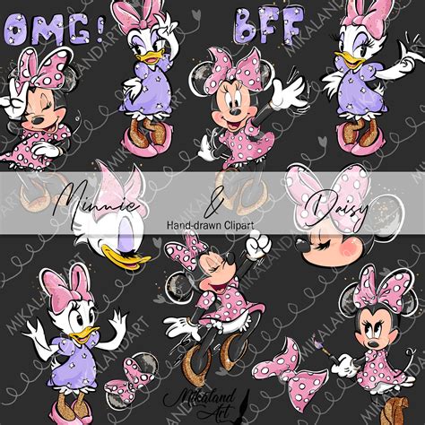 Minnie Mouse Daisy Duck Best Friends Forever Clip Art Png Etsy