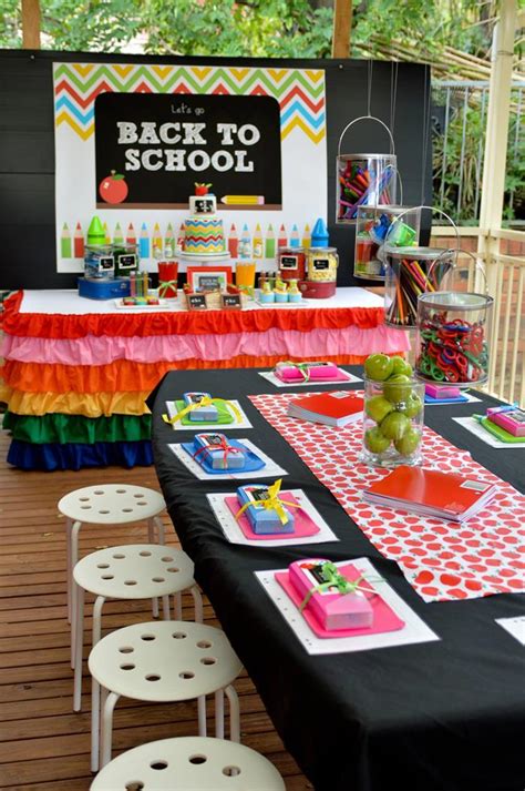 Karas Party Ideas Rainbow Chevron Back To School Party Planning Ideas