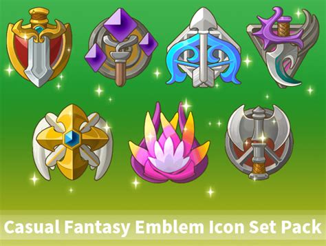 Casual Fantasy Emblem Icon Set Pack 2d 아이콘 Unity Asset Store