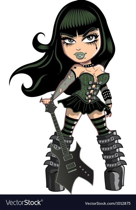 Goth Girl With Guitar Royalty Free Vector Image