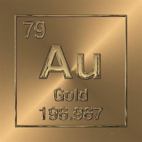 Periodic Table of Elements - Gold - Au Digital Art by Serge Averbukh ...