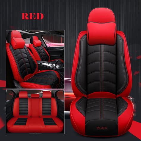 Luxury 5 Seats Car Seat Cover Universal Suv Pu Leather Cushions Front