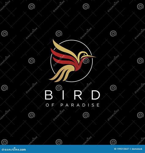 Abstract Bird Of Paradise Logo Icon Vector Template Stock Vector