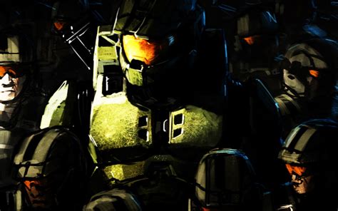Masaüstü Polis Video Oyunları Xbox Halo Master şefi Karanlık