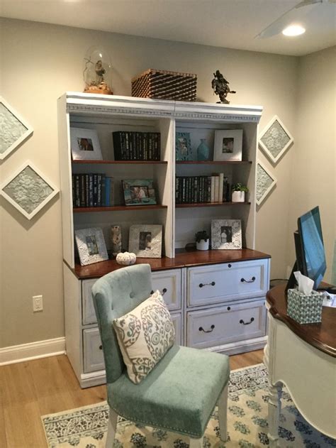 Since i used the annie sloan chalk paint on the entertainment center makeover, of course i had to use it on the side bookcases. Bookcases chalked & distressed | Home decor, Chalk paint ...
