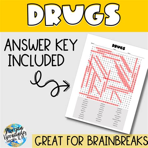 Drugs Word Search Puzzle Made By Teachers
