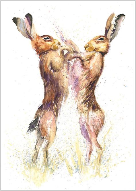 Boxing Hares Limited Edition Print 366