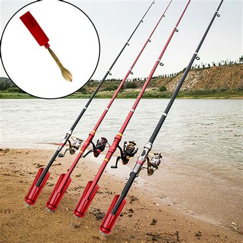 Fishing Rods Stand Pole Holder Plug Insert Ground Adjustable Iron Tool
