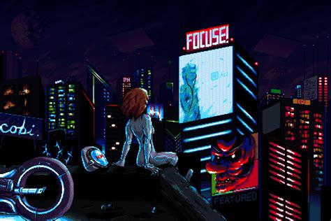 Neon City Pixel Art Oc Cyberpunk