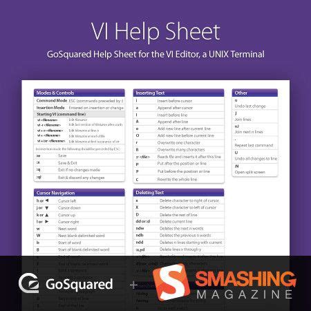 Vi Cheat Sheet Linux Terminal Cheat Sheet Pdf Smashing Magazine Linux Cheat Sheets