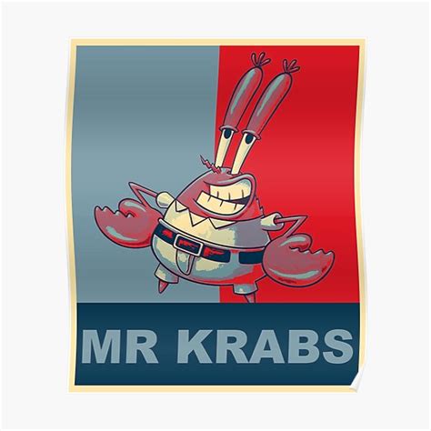 Mr Krabs Funny Cartoon For Kids Poster By Logo0o Redbubble