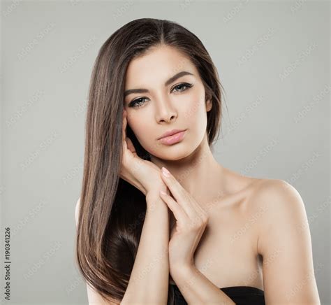 Beauty Woman Face Portrait Beautiful Spa Model Girl With Perfect Hair