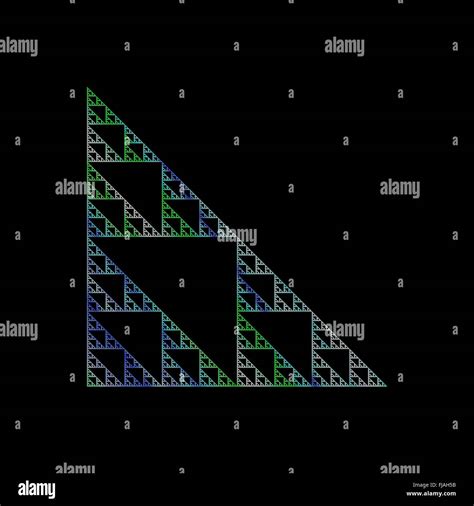 Sierpinski Triangle Fractal Computer Generated Isolated On Black