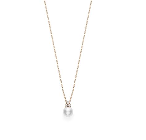 Mikimoto Akoya Pearl Diamond Cluster Necklace In 18k Gold
