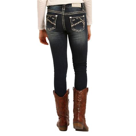 Rock And Roll Cowgirl Girls Dark Skinny Jeans