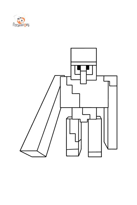 Minecraft Iron Golem Colouring Page ♥ Online And Print For Free