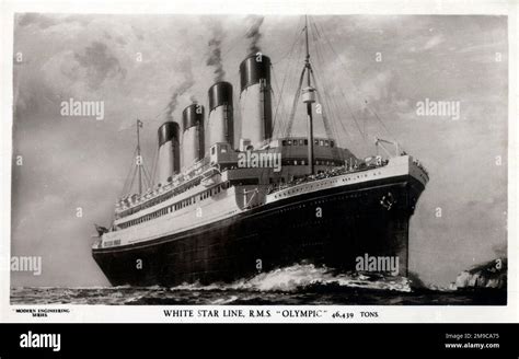 Rms Olympic Ocean Liner For The White Star Line Sister Ship Of The