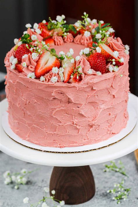 Vanilla Strawberry Cake Easy Recipe From Scratch