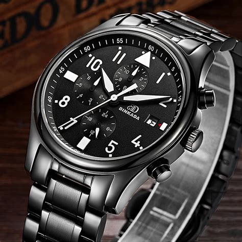 Black Military Mechanical Watches Men Function Watch Automatic Full