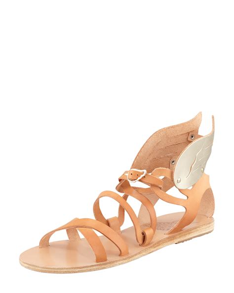 ancient greek sandals nephele winged strappy sandal natural