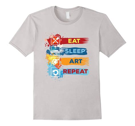 Art Teacher Arty Artists T Shirts Eat Sleep Art Repeat Cl Colamaga