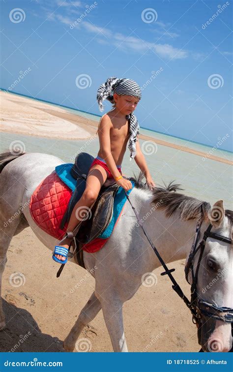 Boy On Horseback Stock Image Image Of Childhood Entertainment 18718525