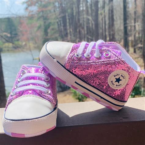 Pink Glitter Shoes For Baby Baby Girl Sneakers Crib Shoes Etsy In