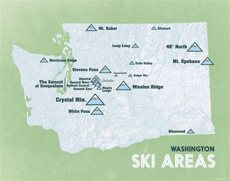 Washington Mountain Ranges Map Topographic Map