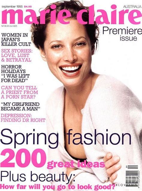 Cover Of Marie Claire Australia With Christy Turlington September 1995