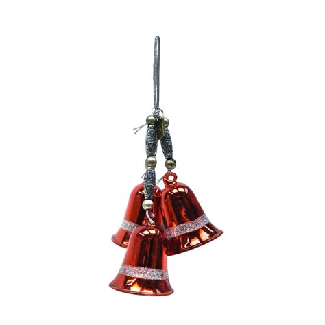 Vintage Red Church Christmas Bell Set Tree Ornaments Holiday T