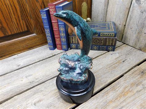 Beautiful Vintage Donjo Bronze Sculpture Dolphin Etsy Wall