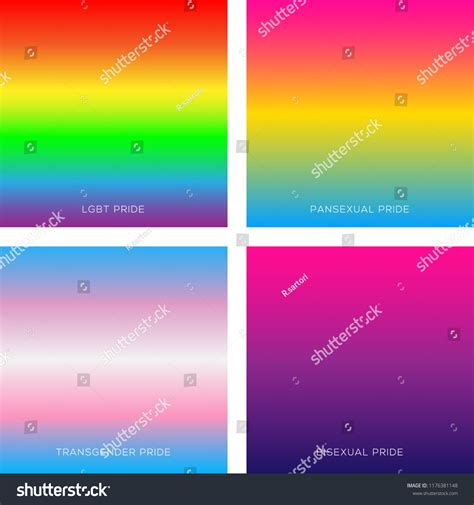 Set Four Pride Flags Gradients Bisexual Stock Vector Royalty Free 1176381148 Shutterstock