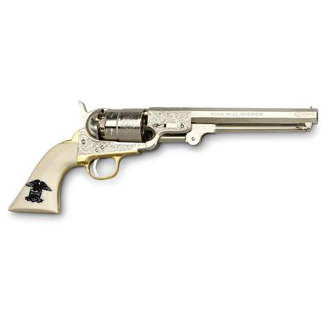44 Cal Wild Bill Hickock 1851 Navy Old Silver Revolver 175631