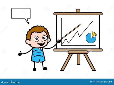 Cartoon Kid With Presentation Baord Stock Illustration Illustration