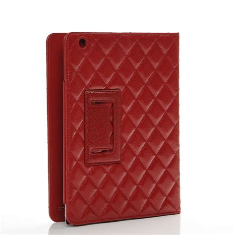 Chanel Caviar Quilted Ipad Case Red 200973