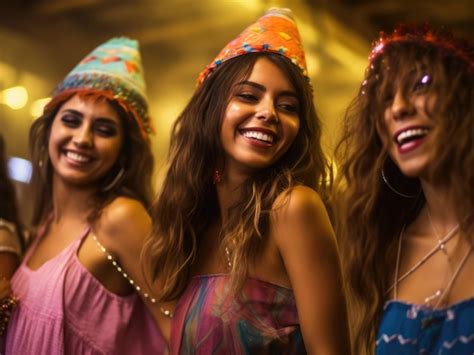 Premium Ai Image The Girls Are Having Fun At A Latin Party