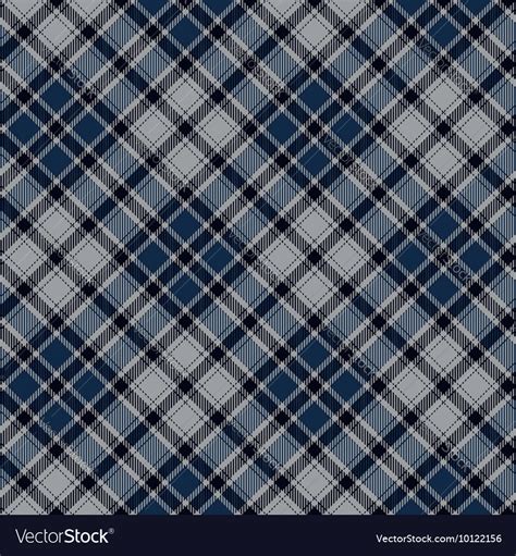 Blue Diagonal Plaid Seamless Fabric Texture Vector Image